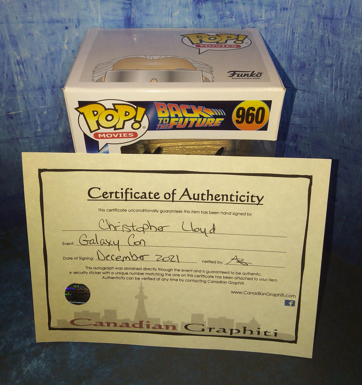 Christopher Lloyd Hand Signed Autograph Funko Pop