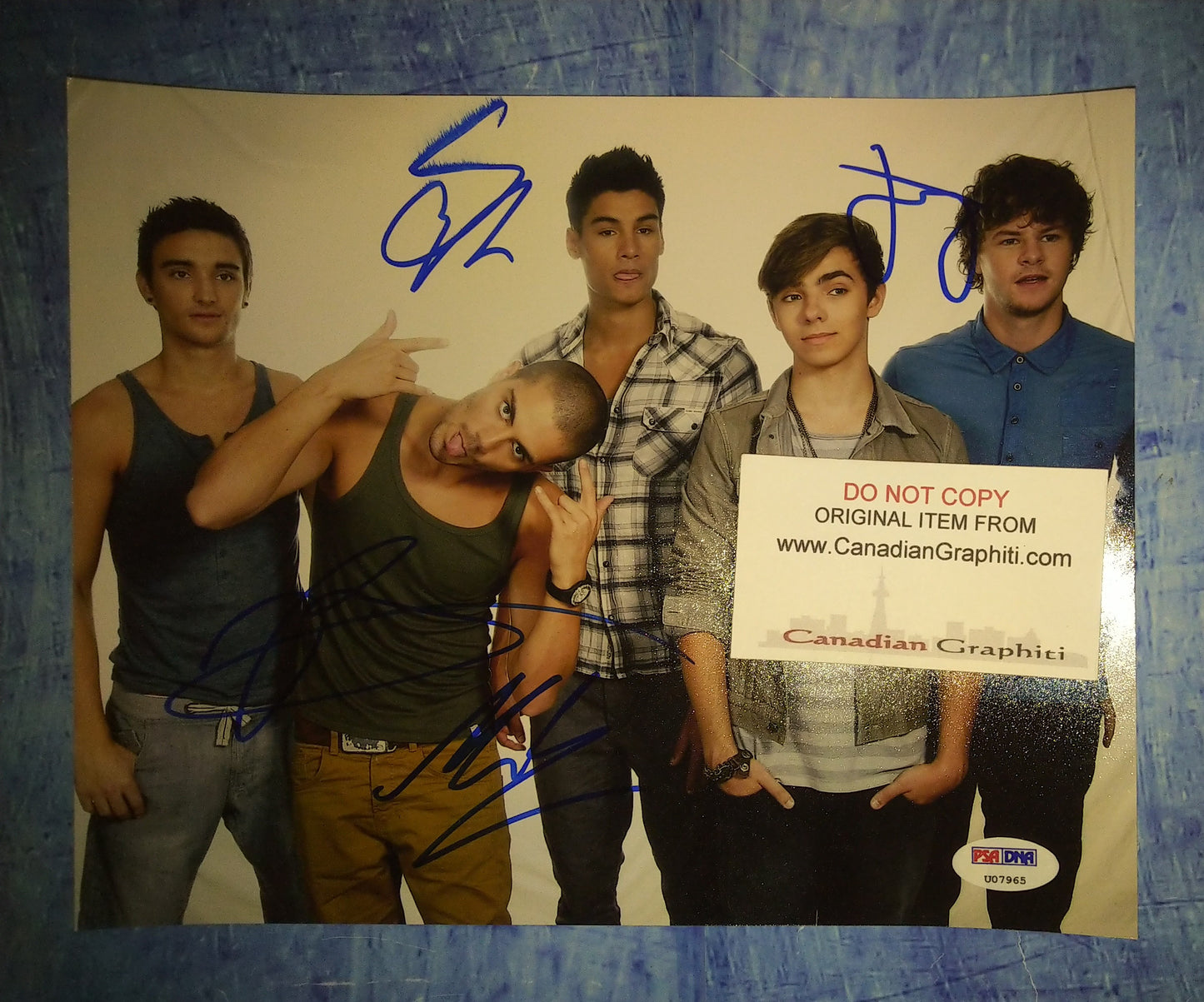 The Wanted Hand Signed Autograph 8x10 Photo Tom Parker, Max George, Siva Kaneswaran & Jay McGuiness