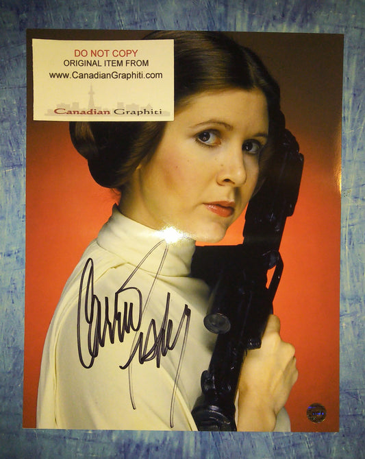 Carrie Fisher Hand Signed Autograph 8x10 Photo COA