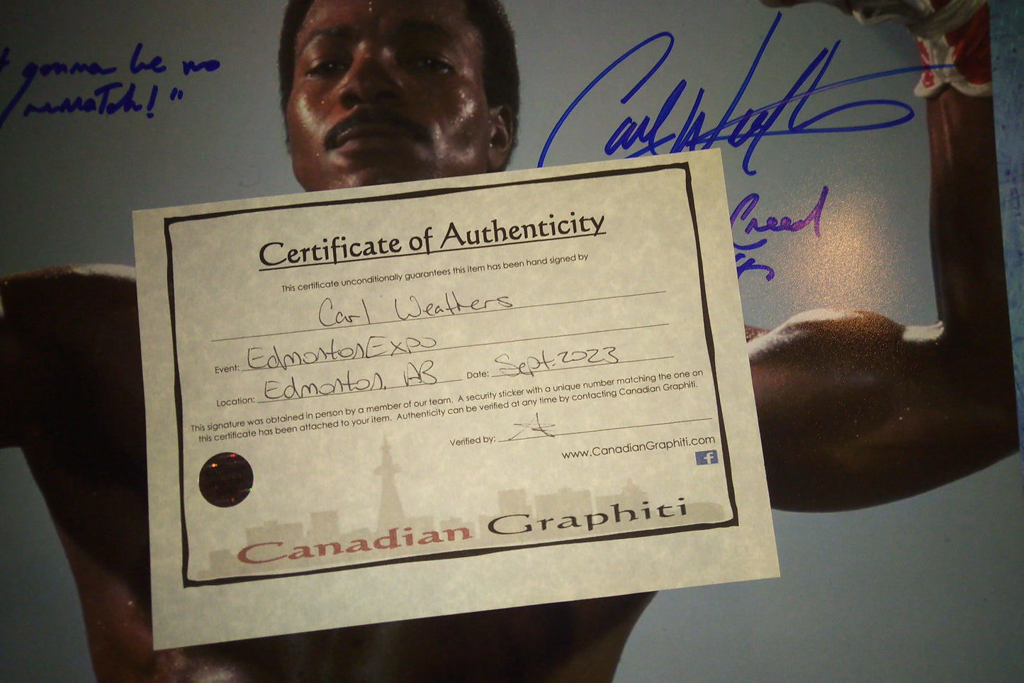 Carl Weathers Hand Signed Autograph 11x14 Photo