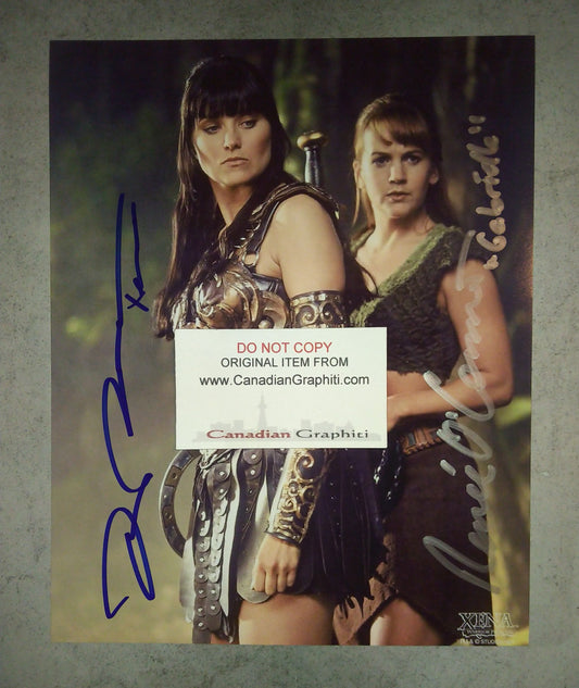 Lucy Lawless & Renee O'Connor Hand Signed Autograph 8x10 Photo COA Xena