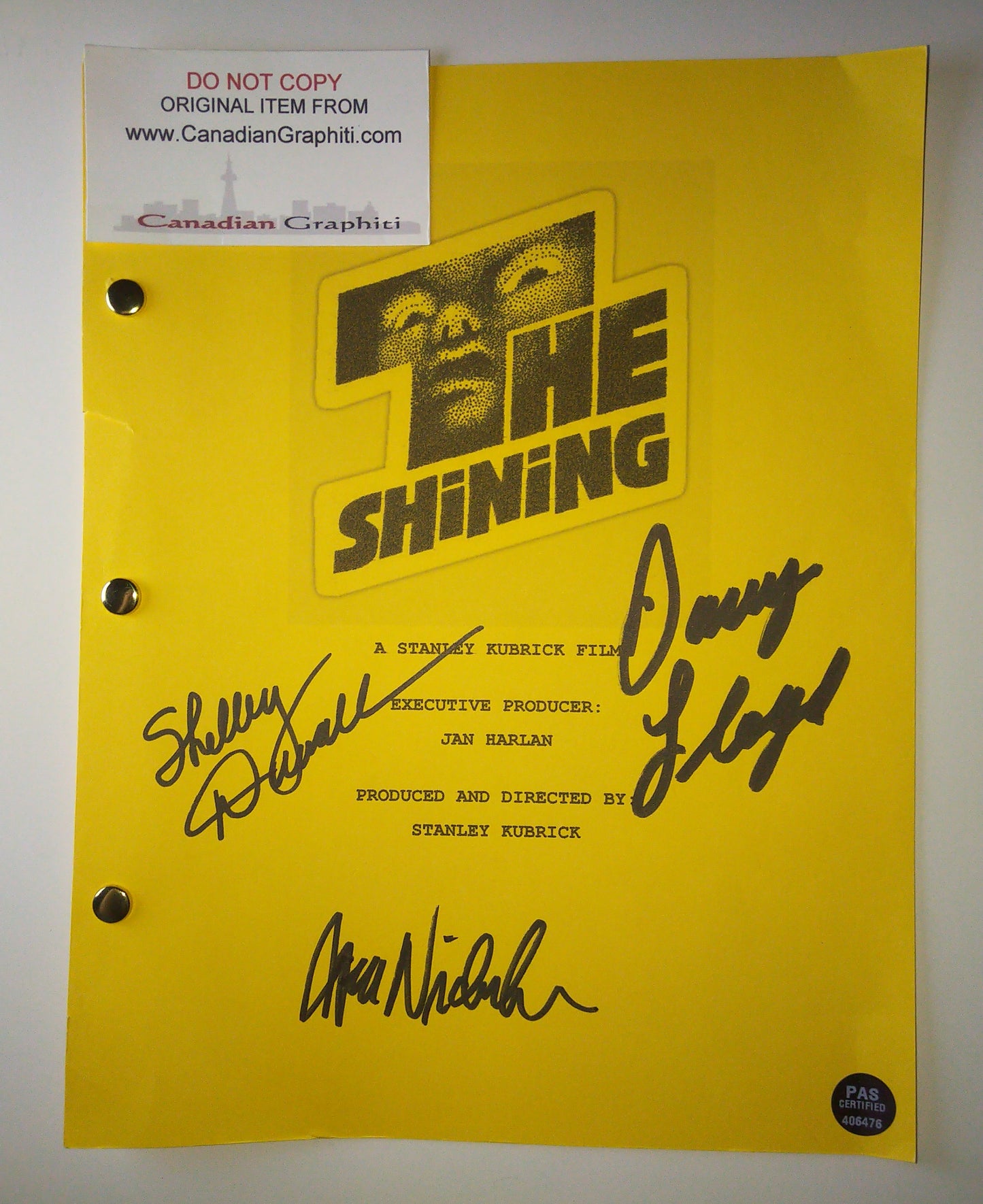 Shelley Duvall, Danny Lloyd & Jack Nicholson Hand Signed Autograph The Shining Script