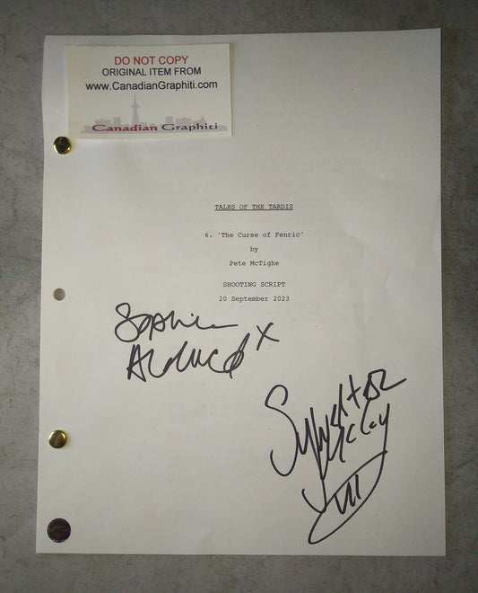 Sylvester McCoy & Sophie Aldred Hand Signed Autograph Doctor Who Script