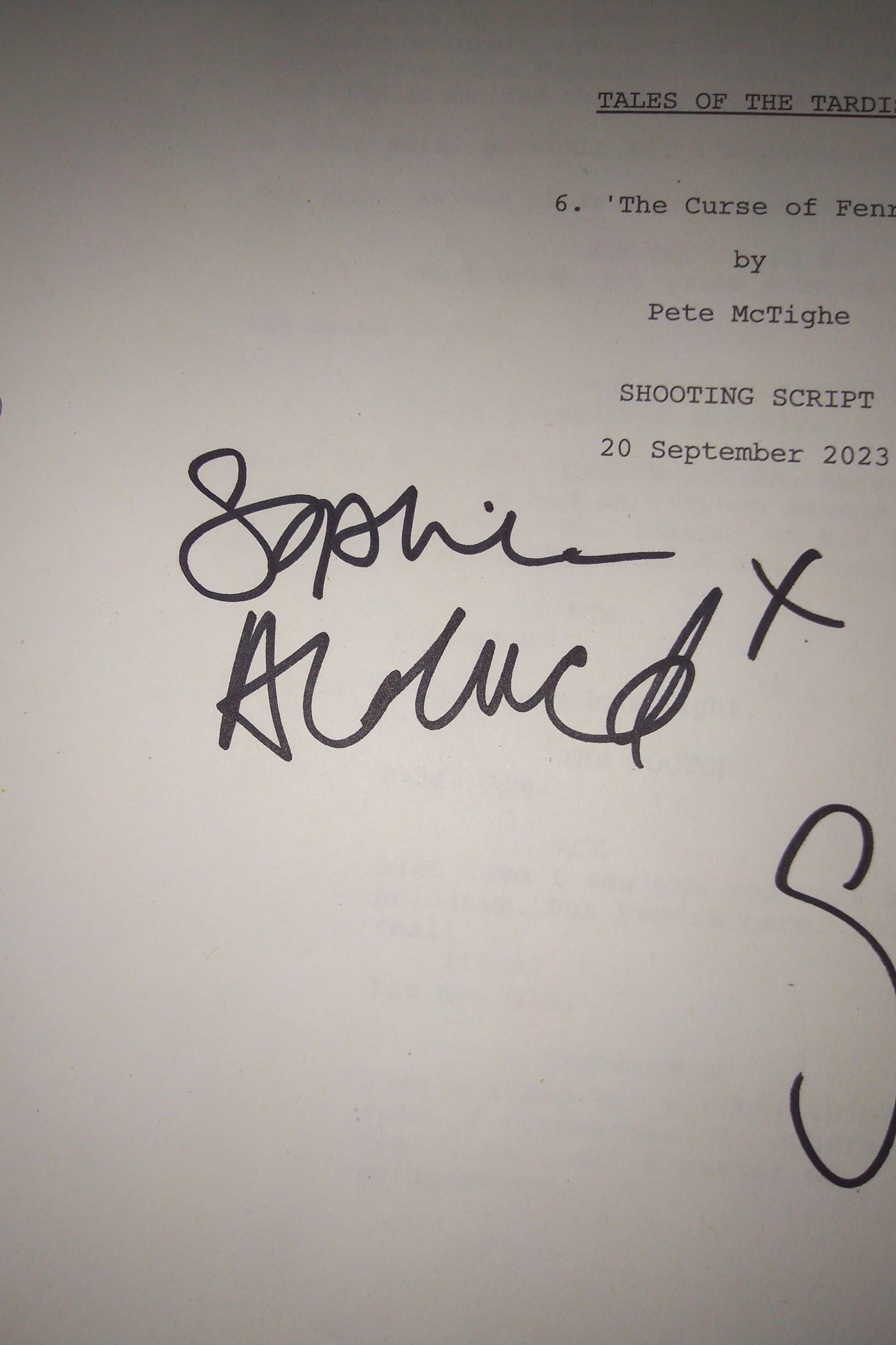 Sylvester McCoy & Sophie Aldred Hand Signed Autograph Doctor Who Script