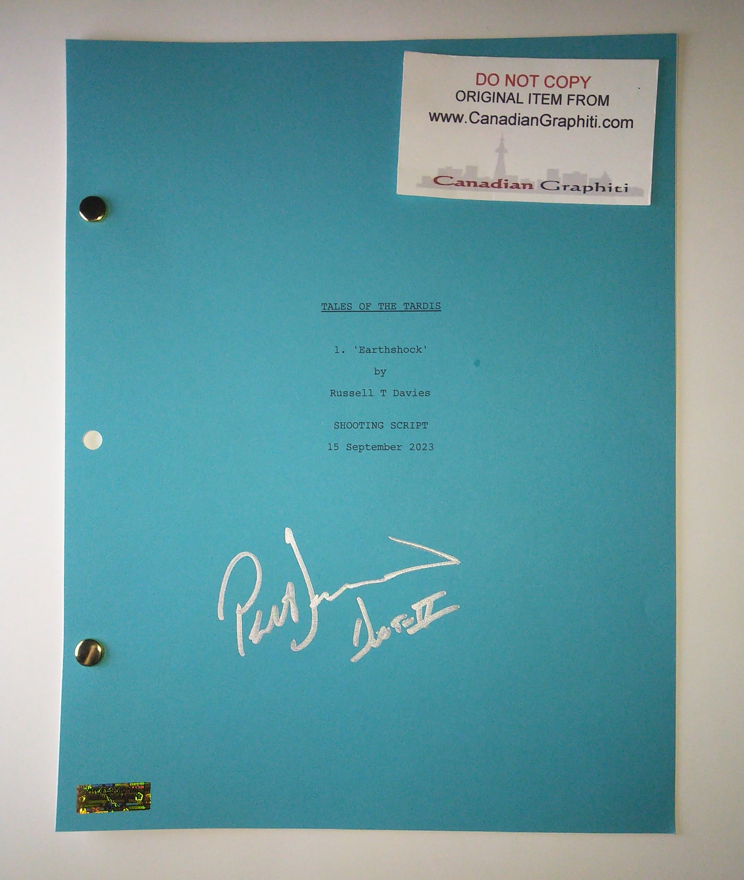 Peter Davison Hand Signed Autograph Doctor Who Script COA Tales Of The Tardis