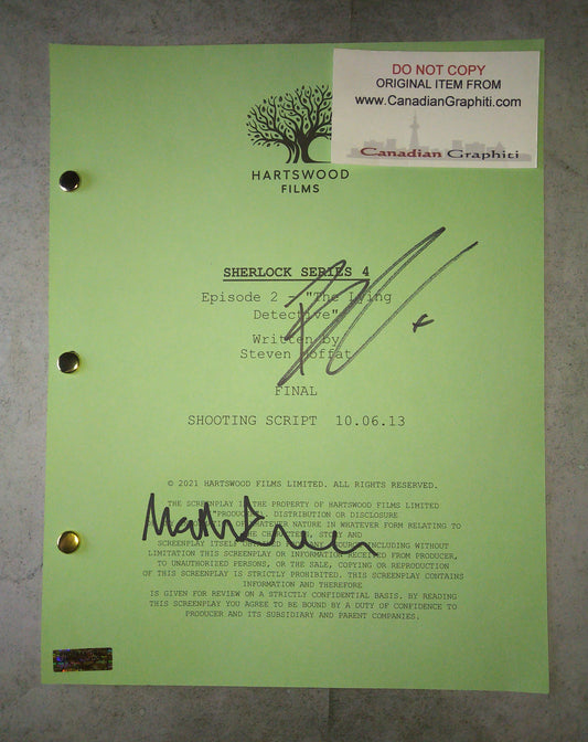 Benedict Cumberbatch & Martin Freeman Hand Signed Autograph Sherlock Script