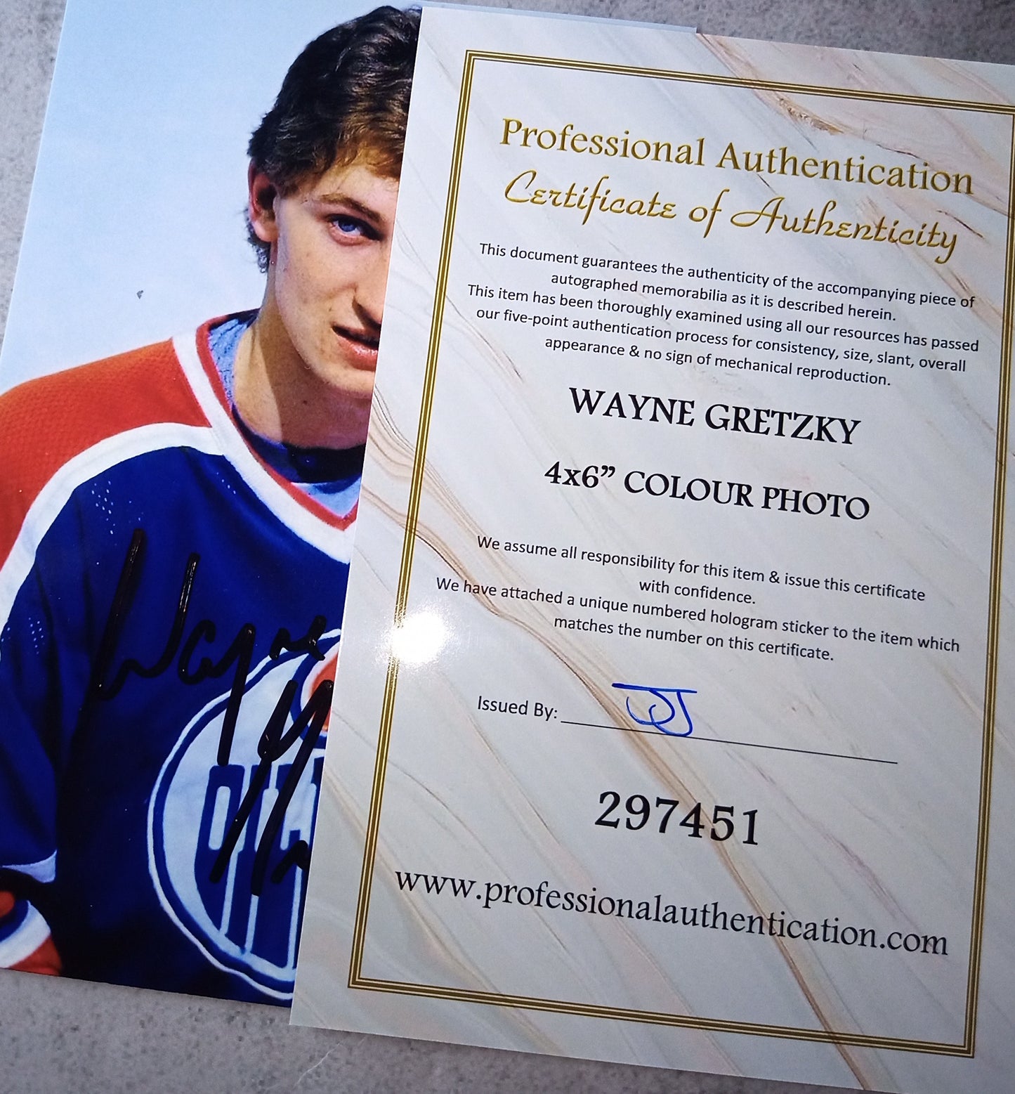 Wayne Gretzky Hand Signed Autograph Photo COA Edmonton Oilers