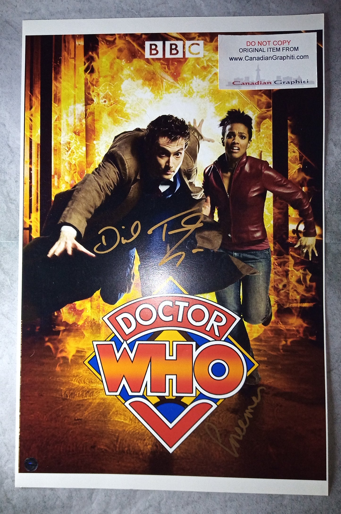 David Tennant & Freema Agyeman Hand Signed Autograph 11x17 Photo