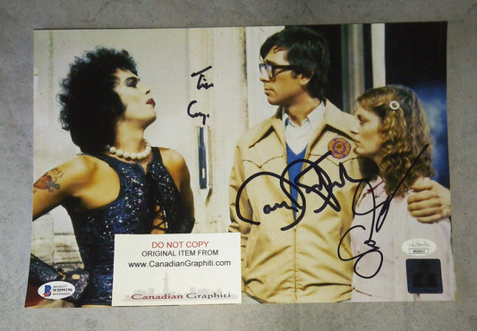 Tim Curry, Barry Bostwick & Susan Sarandon Hand Signed Autograph 8x12 Photo COA