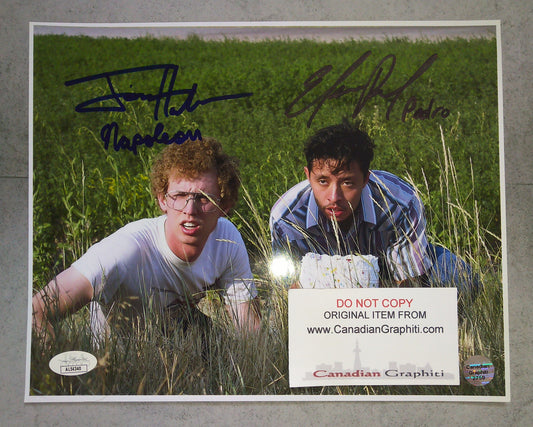 Jon Heder & Efren Ramirez Hand Signed Autograph 8x10 Photo COA + JSA Napoleon Dynamite