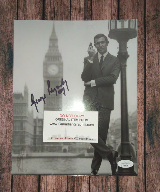 George Lazenby Hand Signed Autograph 8x10 Photo COA + JSA James Bond 007