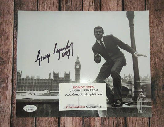 George Lazenby Hand Signed Autograph 8x10 Photo COA + JSA James Bond 007