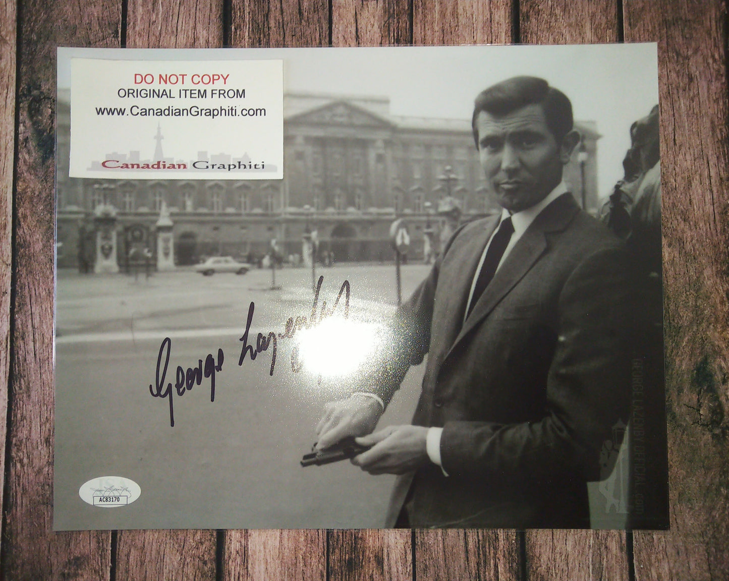 George Lazenby Hand Signed Autograph 8x10 Photo COA + JSA James Bond 007