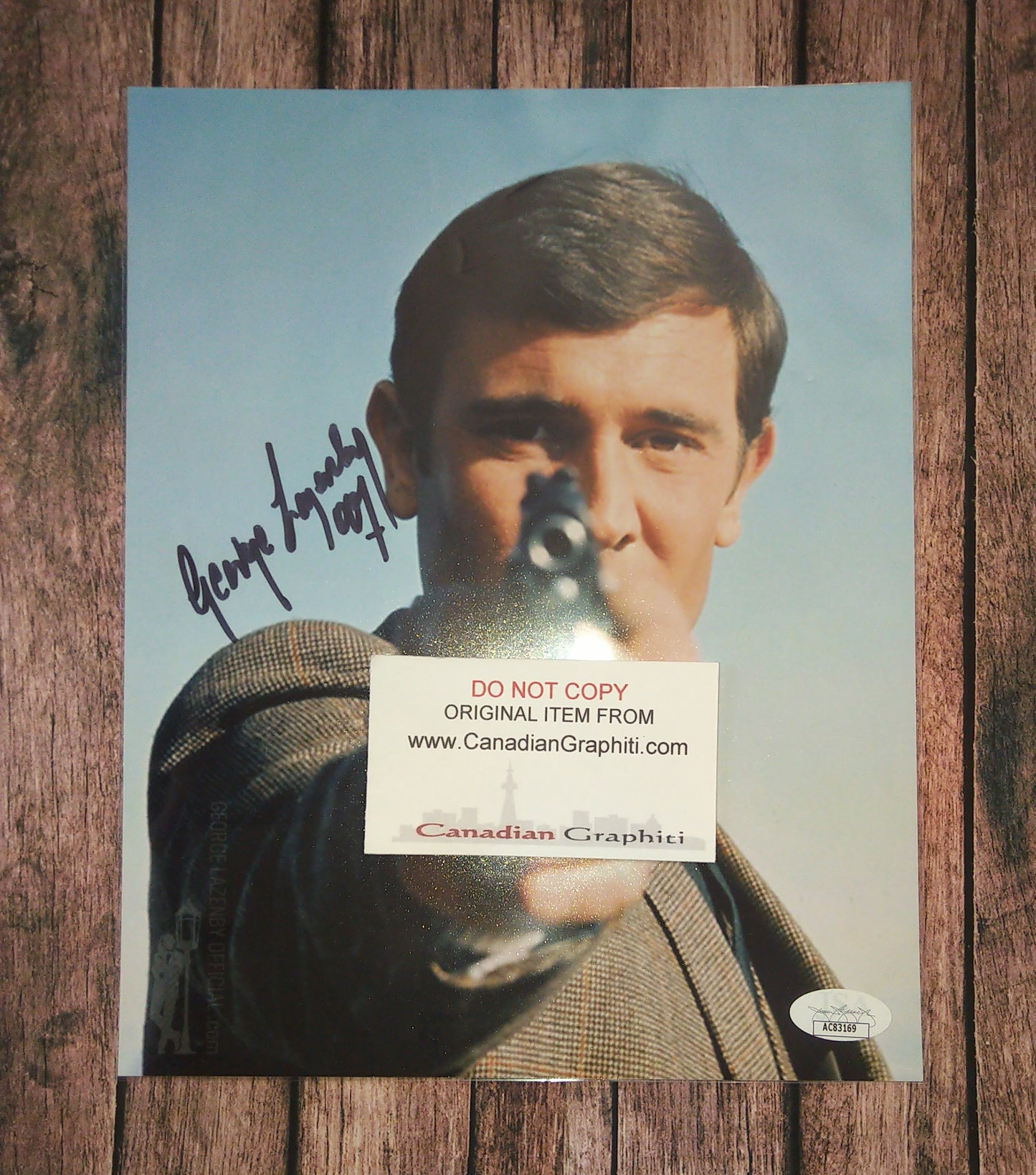 George Lazenby Hand Signed Autograph 8x10 Photo COA + JSA James Bond 007