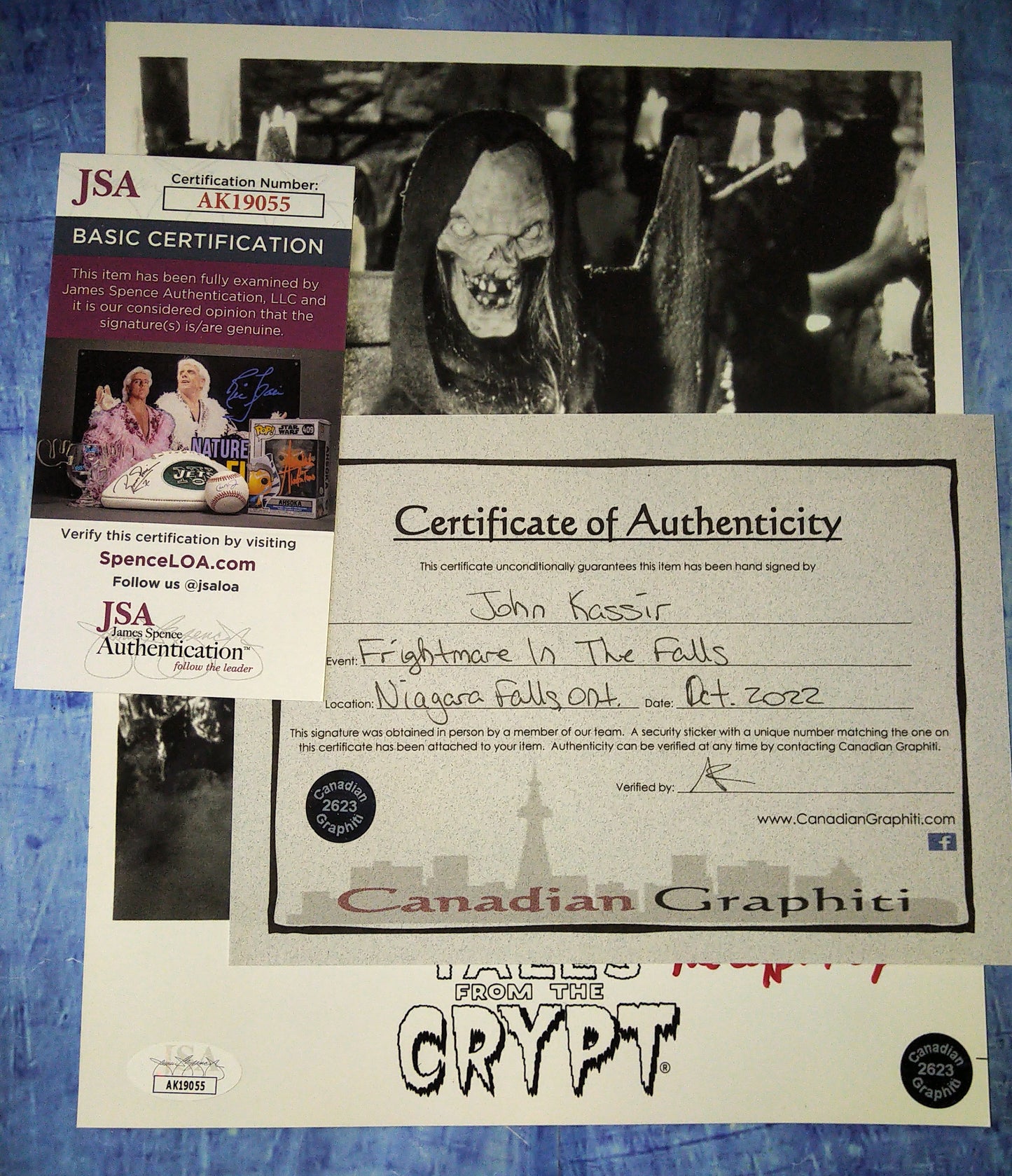 John Kassir Hand Signed Autograph 8x10 Photo COA + JSA Cryptkeeper