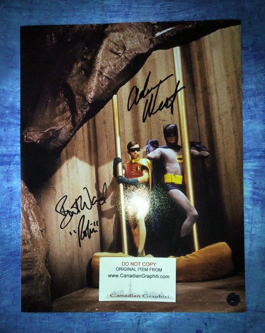 Adam West & Burt Ward Hand Signed Autograph Photo COA Batman