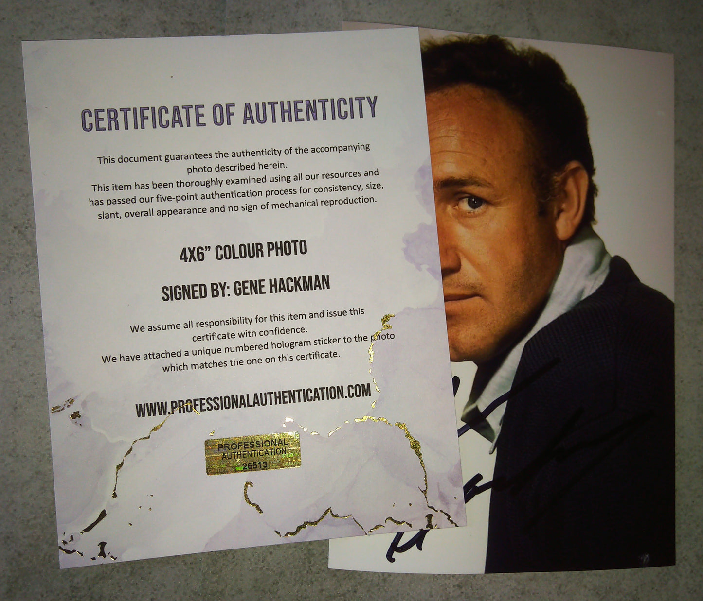 Gene Hackman Hand Signed Autograph Photo