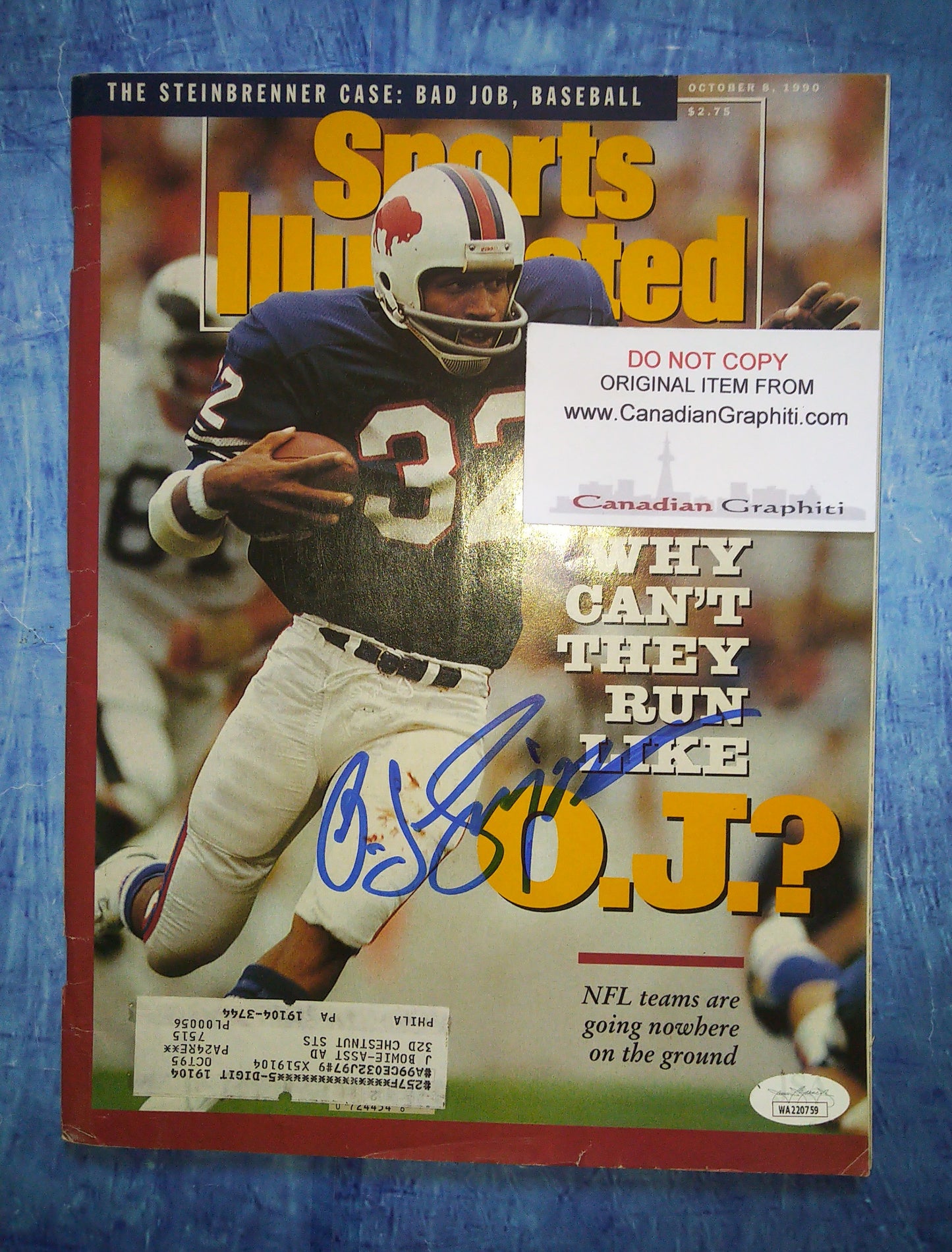 OJ Simpson Hand Signed Autograph Sports Illustrated 1990 Magazine JSA COA