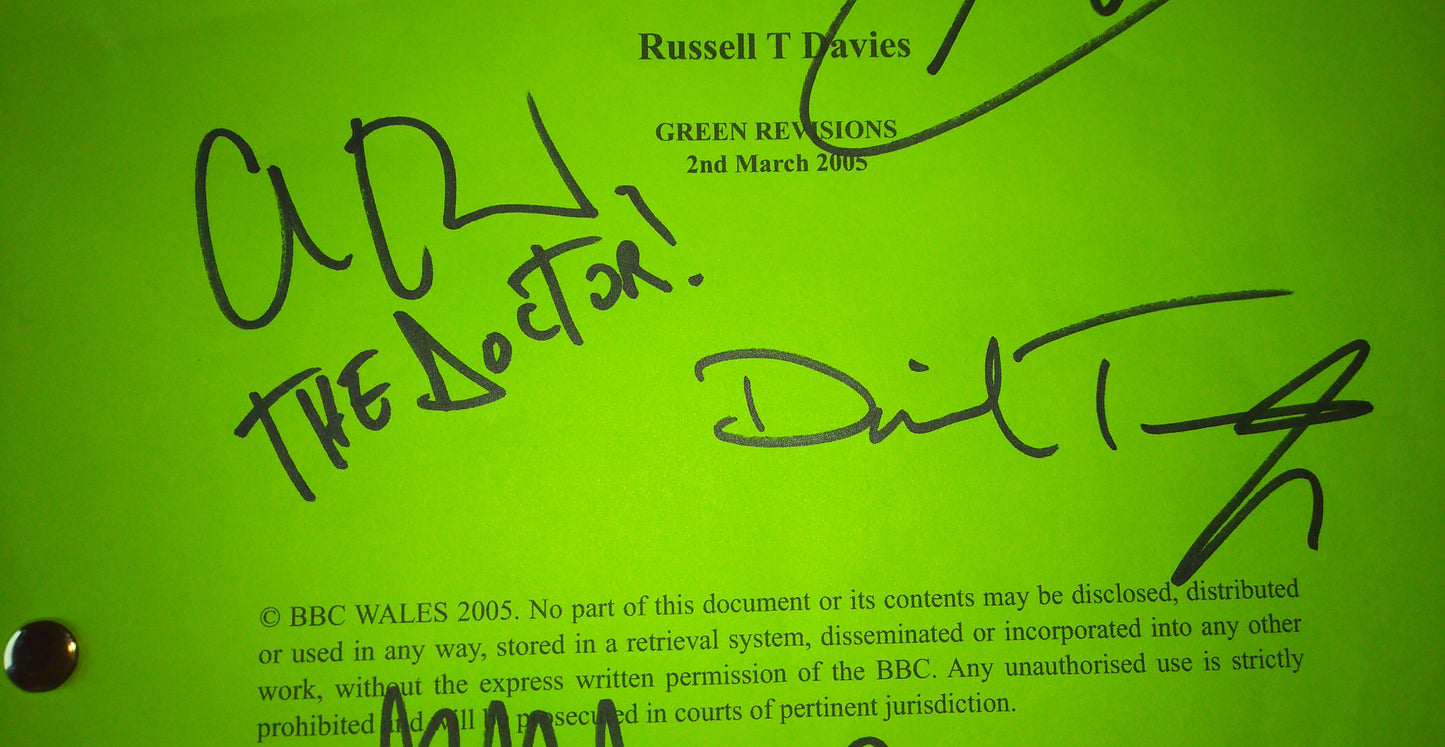 Doctor Who 6 Cast Hand Signed Autograph Script COA Christopher Eccleston, Billie Piper, David Tennant