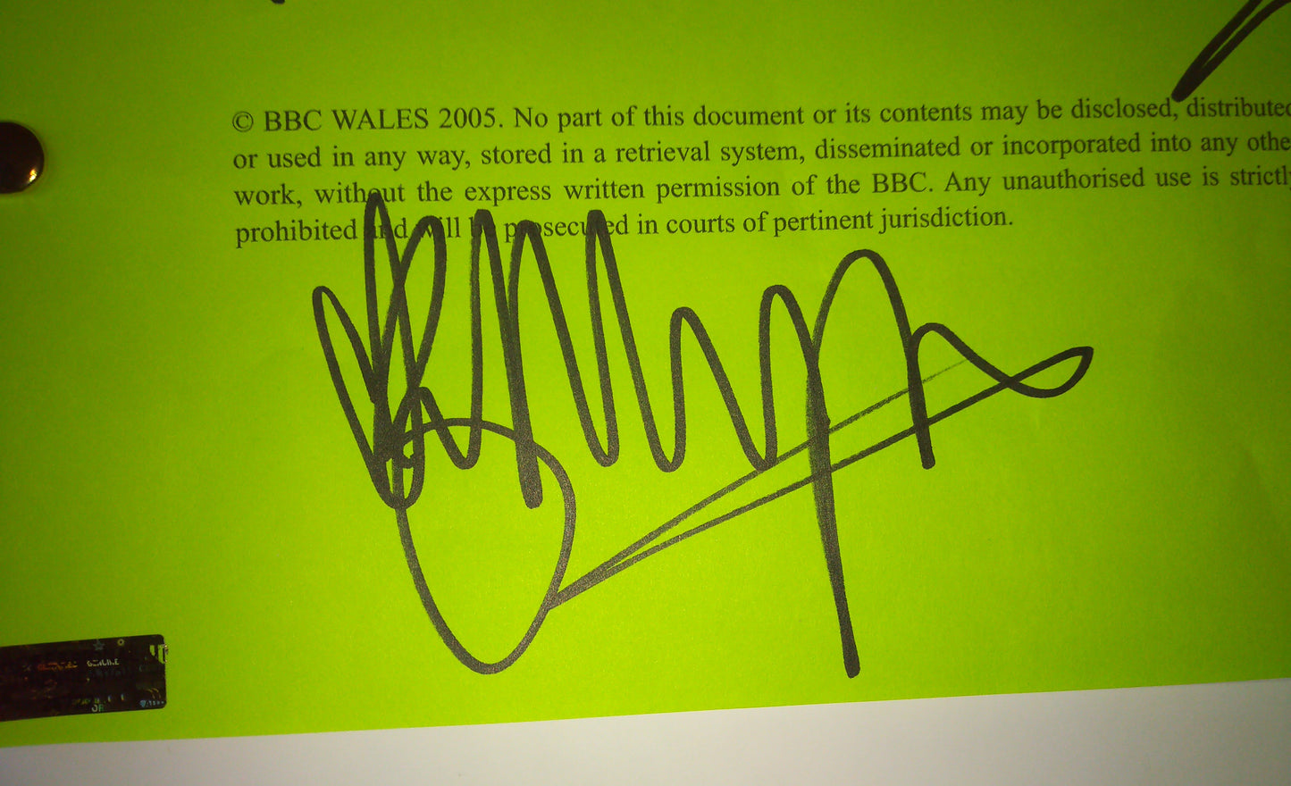 Doctor Who 6 Cast Hand Signed Autograph Script COA Christopher Eccleston, Billie Piper, David Tennant