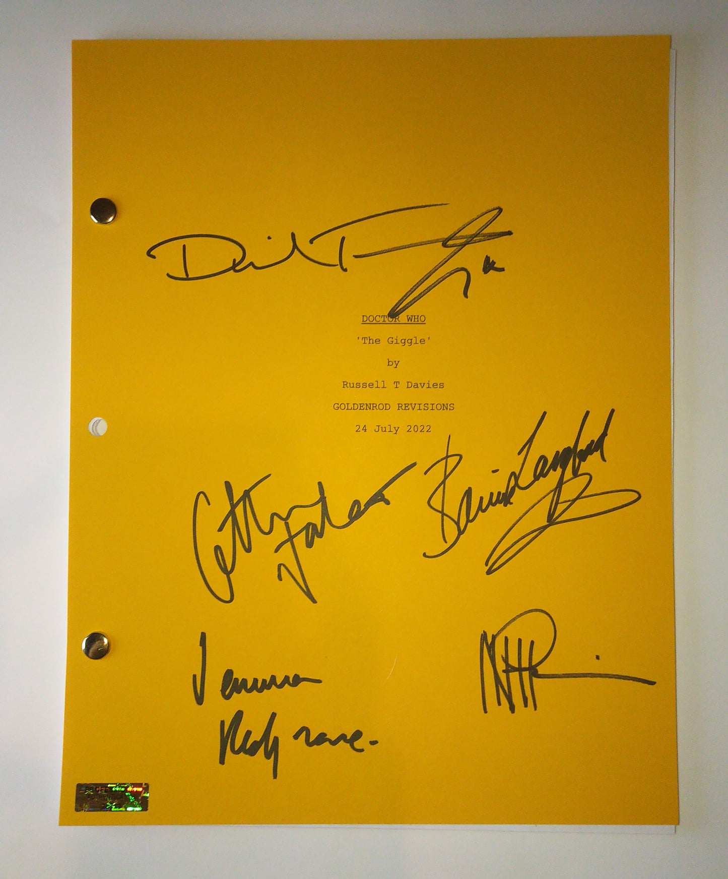 Doctor Who 5 Cast Hand Signed Autograph Script COA Neil Patrick Harris, David Tennant