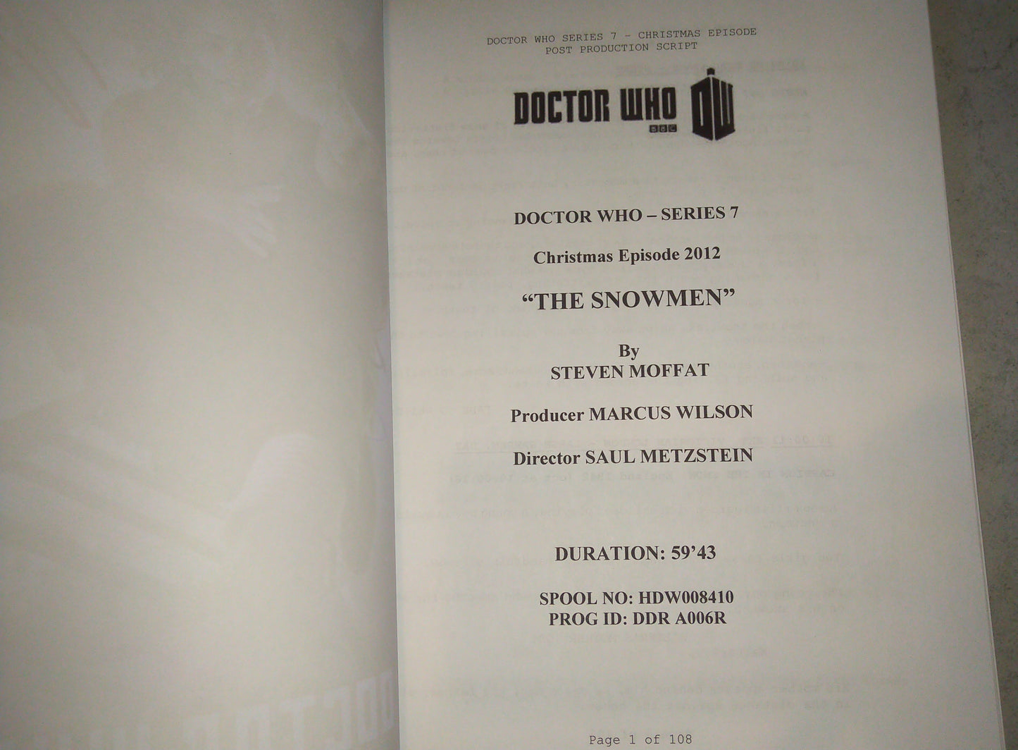 Matt Smith, Jenna Coleman & Richard E Grant Hand Signed Autograph Doctor Script COA