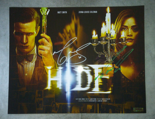 Jenna Coleman & Matt Smith Hand Signed Autograph 11x14 Photo COA Doctor Who