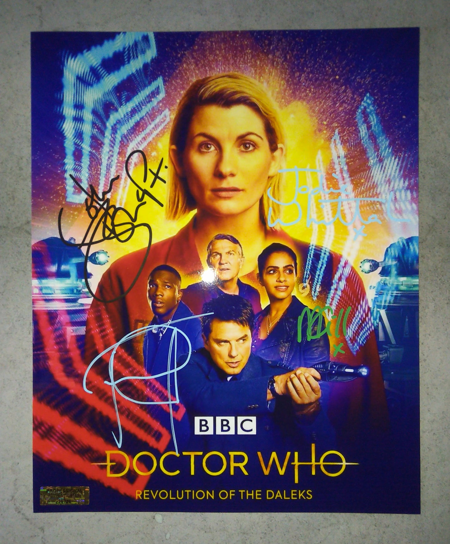 Doctor Who 4x Hand Signed Autograph 8x10 Photo COA John Bishop, Tosin Cole, Mandip Gill & Jodie Whittaker