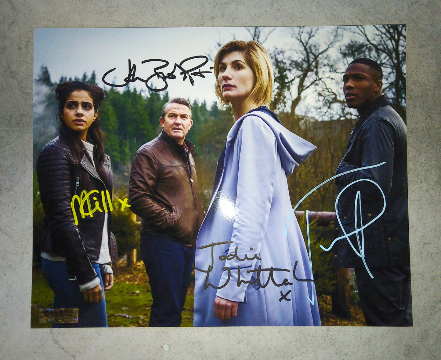 Doctor Who 4x Hand Signed Autograph 8x10 Photo COA John Bishop, Tosin Cole, Mandip Gill & Jodie Whittaker