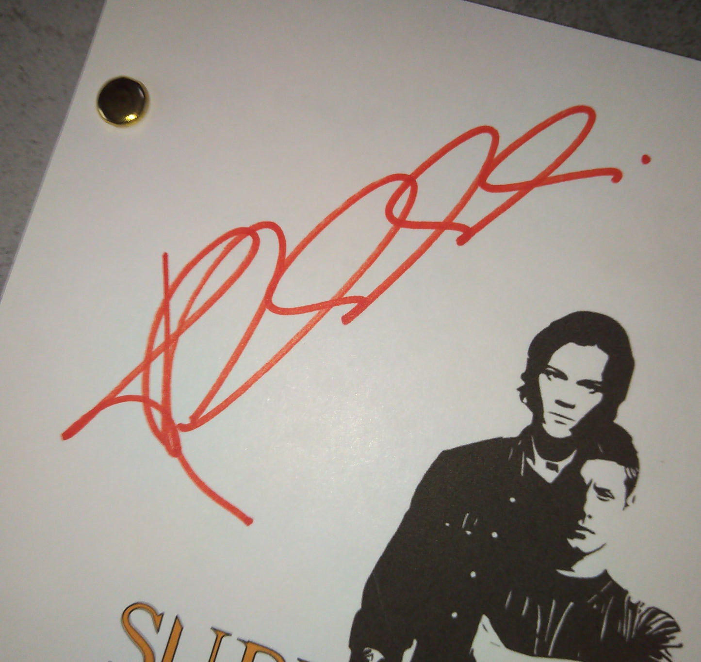 Jensen Ackles, Jared Padalecki & Katharine Isabelle Hand Signed Autograph Supernatural Script COA