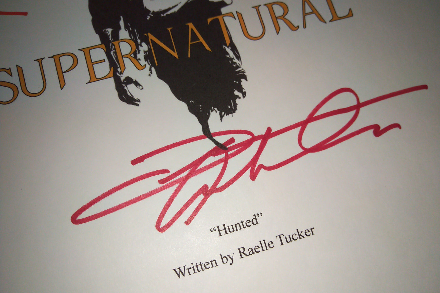 Jensen Ackles, Jared Padalecki & Katharine Isabelle Hand Signed Autograph Supernatural Script COA