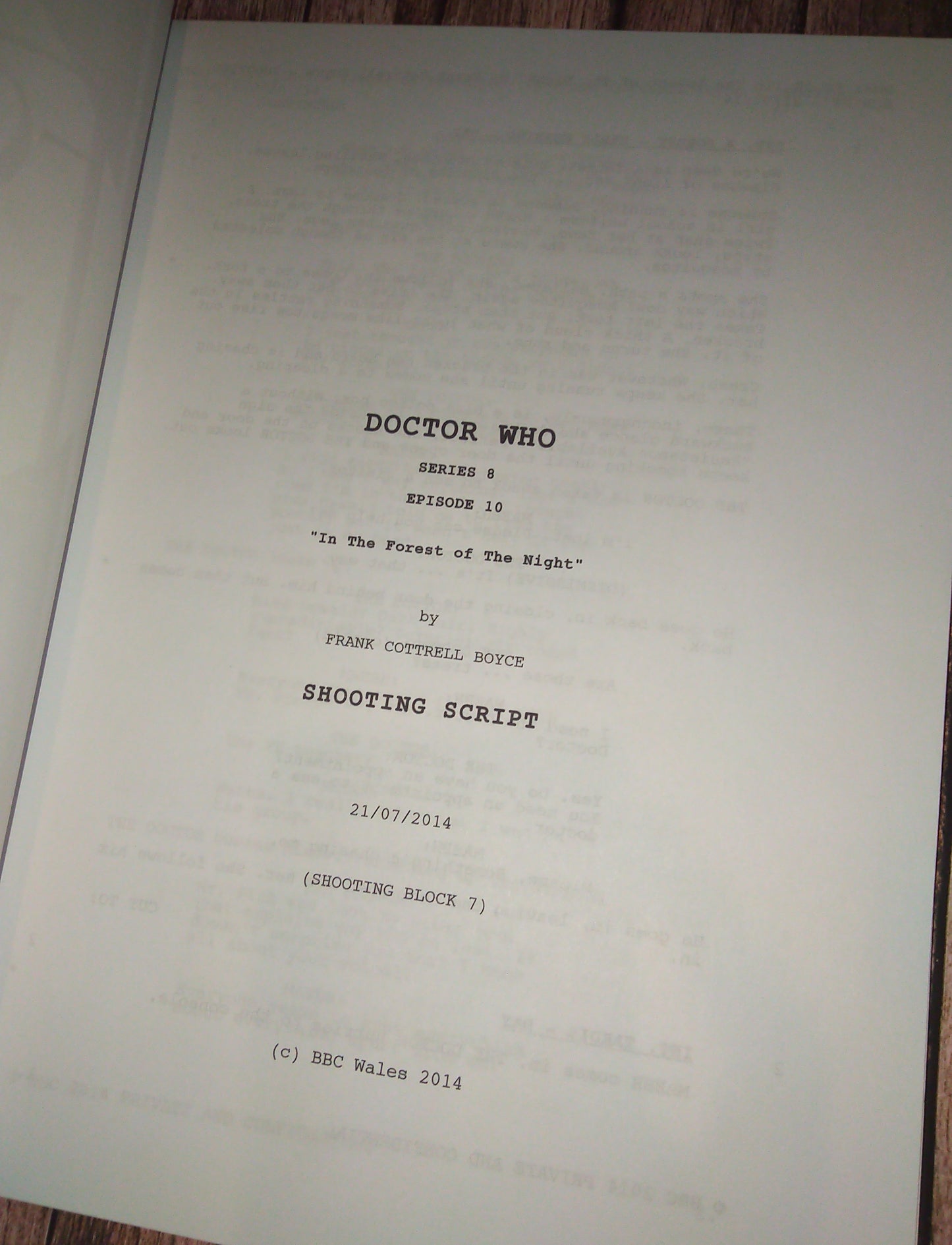 Doctor Who Season 8 In The Forest Of The Night Complete Script