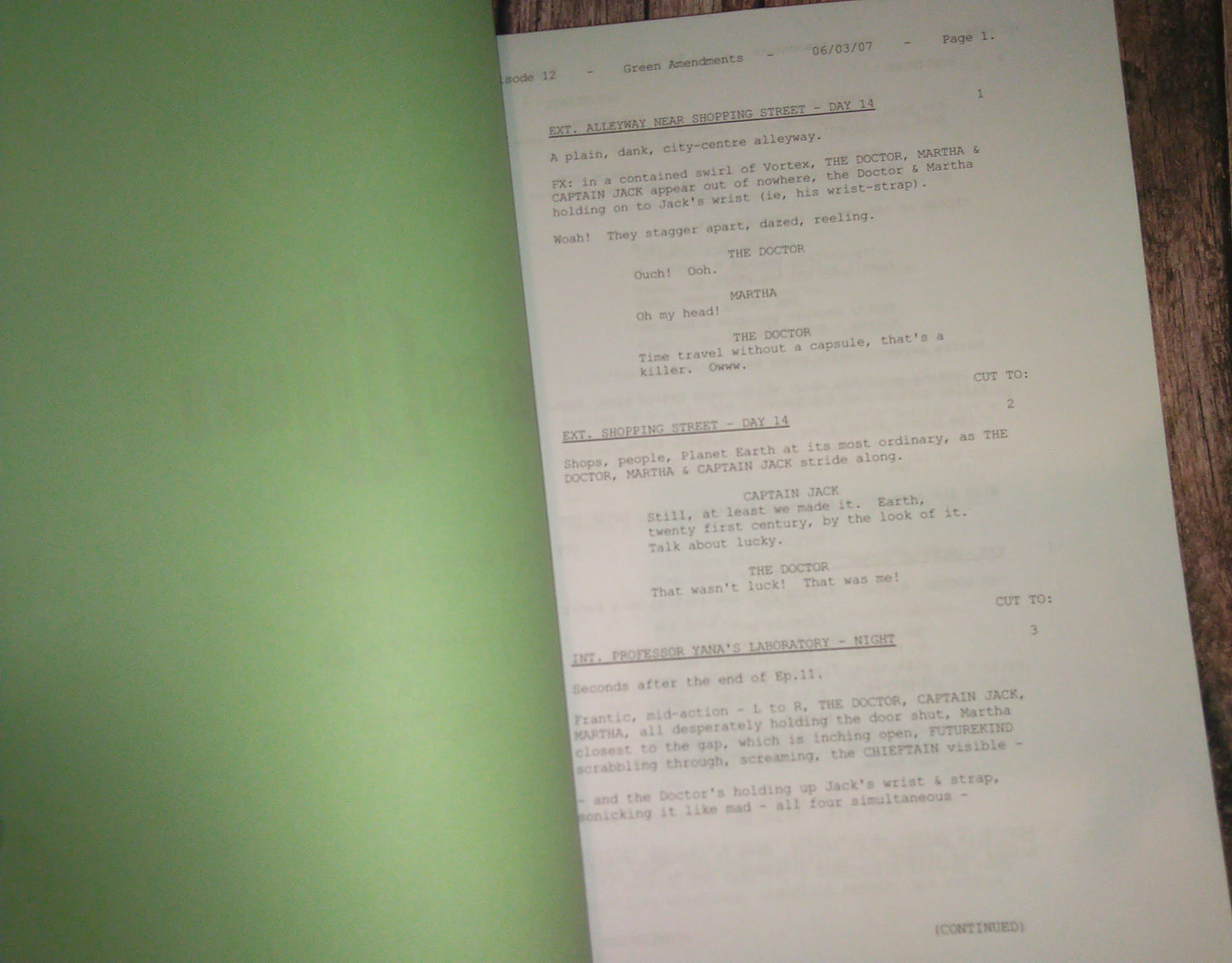 Doctor Who Season 3 The Sound Of Drums Complete Script