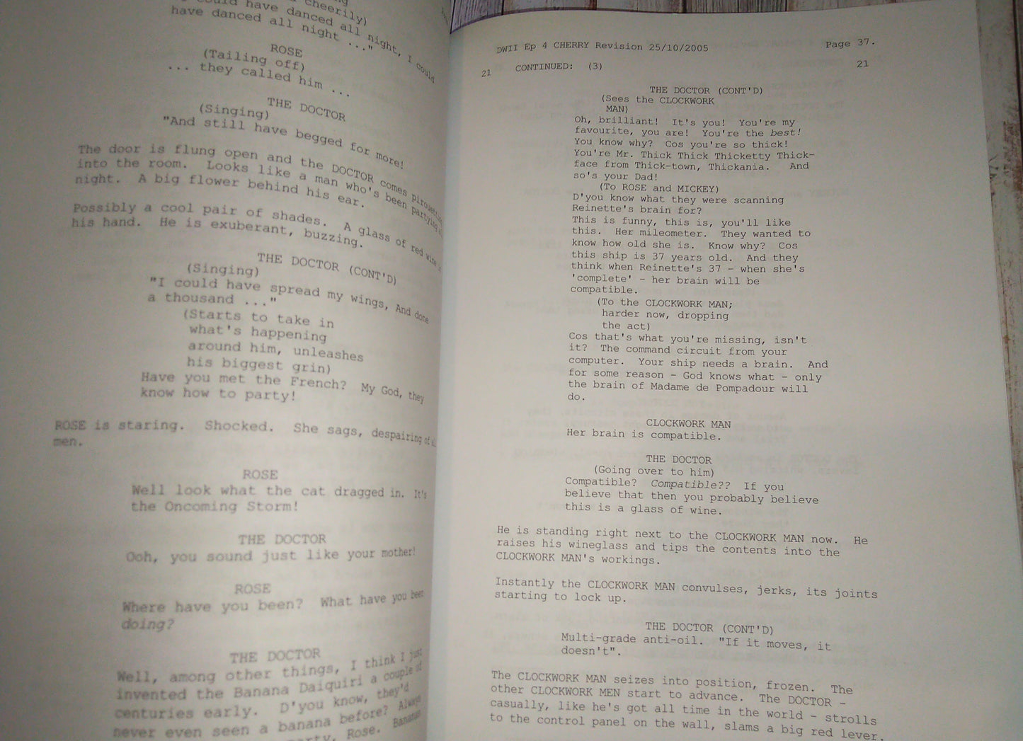 Doctor Who Season 2 The Girl In The Fireplace Complete Script