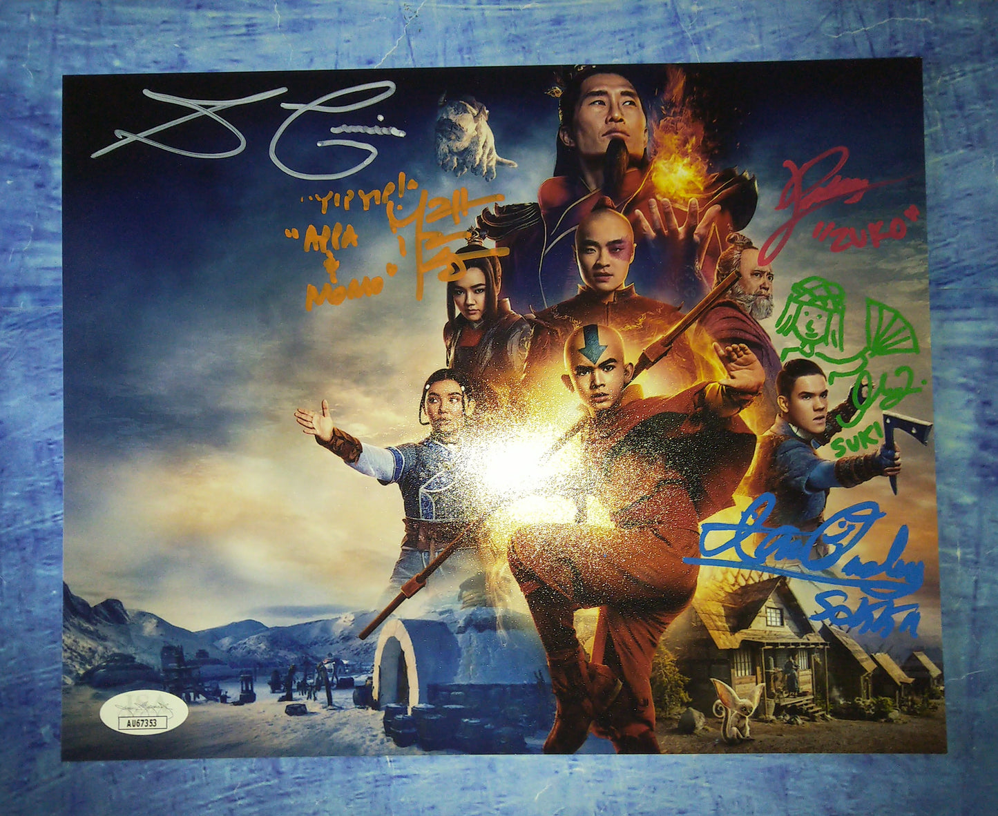 Avatar The Last Airbender 5 Cast Hand Signed Autograph 8x10 Photo COA Maria Zhang, Dallas Liu, Gordon Cormier