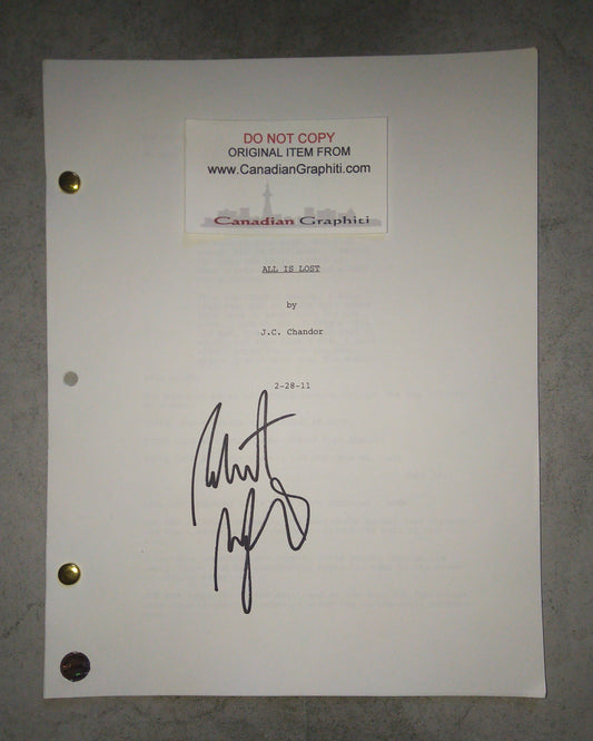 Robert Redford Hand Signed Autograph All Is Lost Script COA