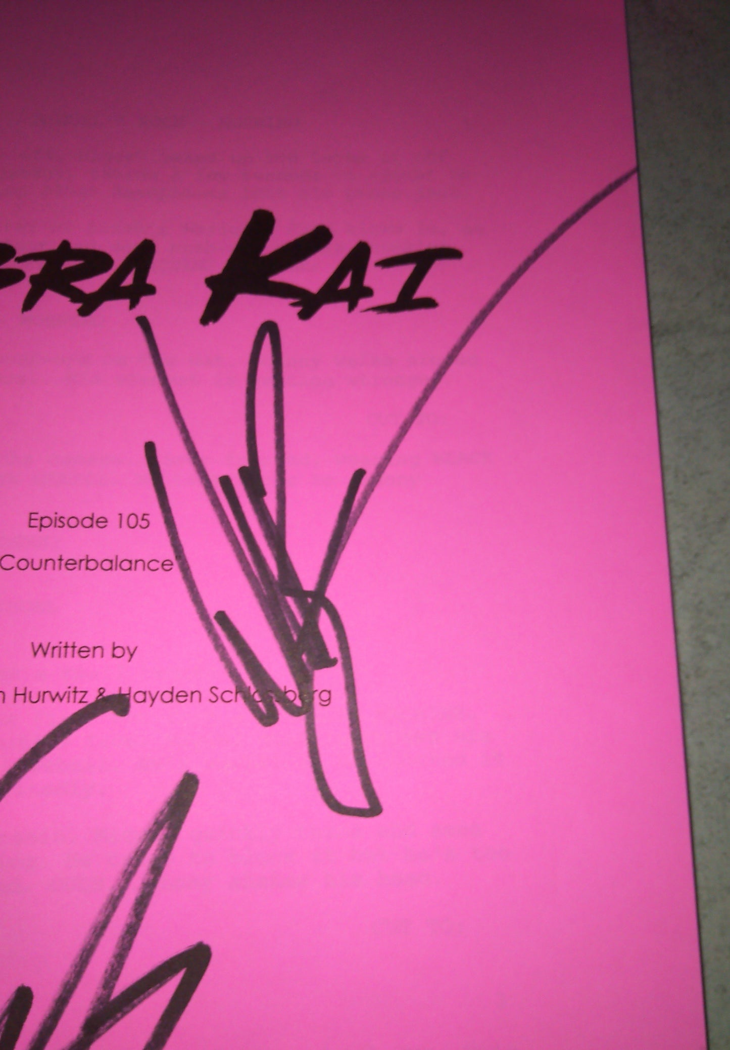 William Zabka & Xolo Mariduena Hand Signed Autograph Cobra Kai Script COA