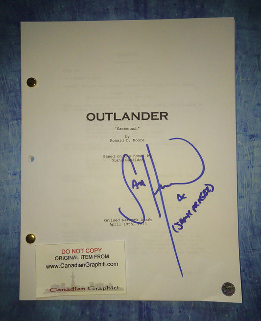 Sam Heughan Hand Signed Autograph Outlander Script COA