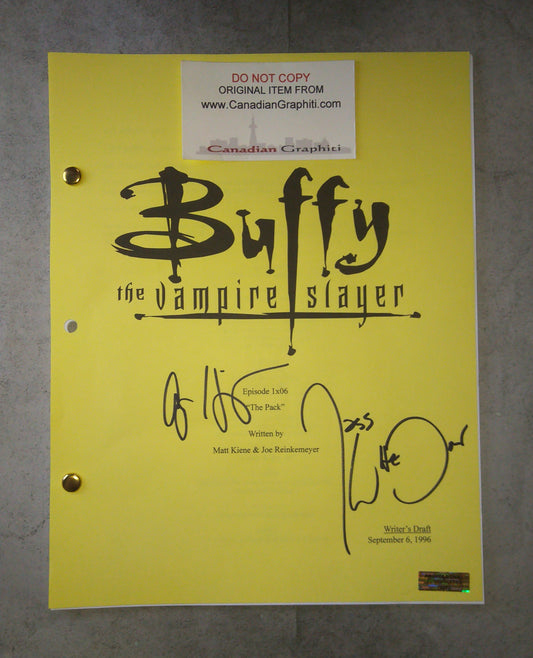 Alyson Hannigan & Joss Whedon Hand Signed Autograph Buffy The Vampire Slayer Script COA