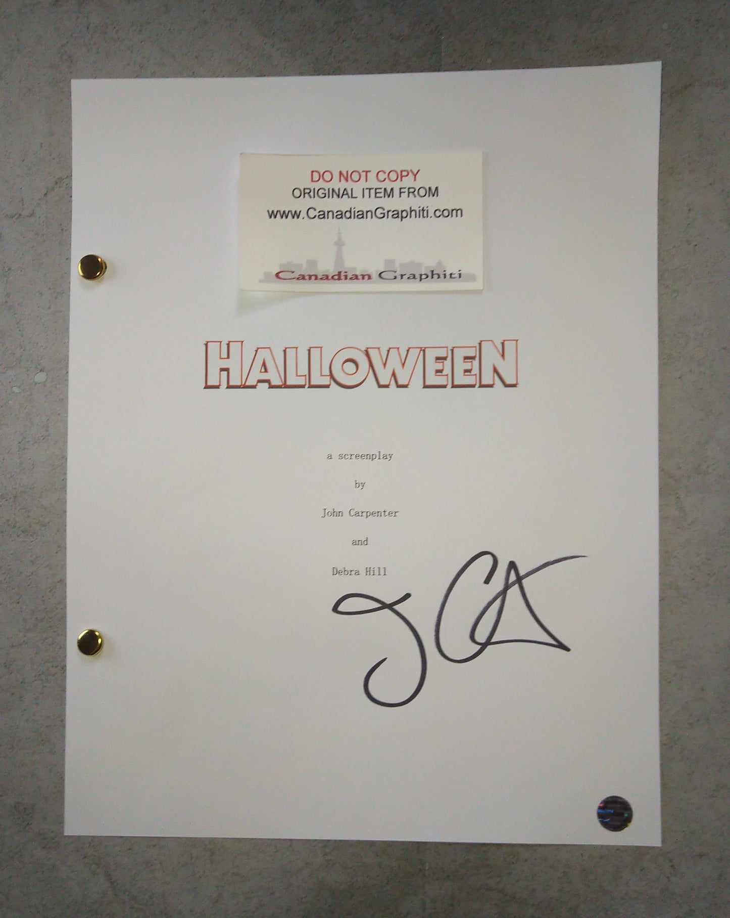 John Carpenter Hand Signed Autograph Halloween Script COA