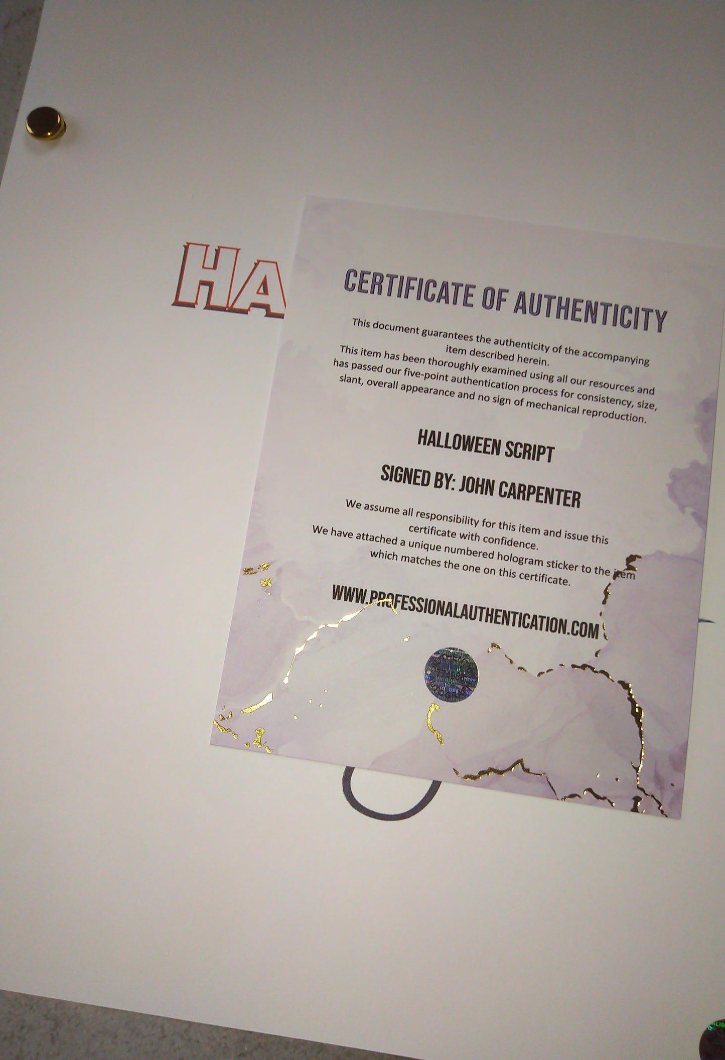 John Carpenter Hand Signed Autograph Halloween Script COA