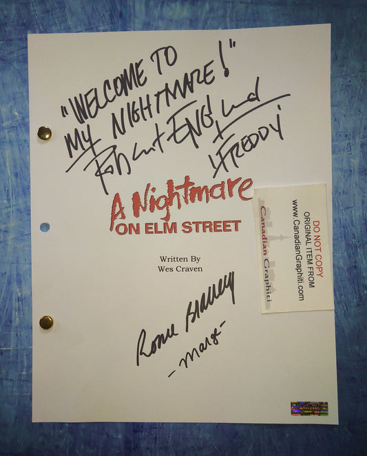 Robert Englund & Ronee Blakley Hand Signed Autograph A Nightmare On Elm Street Script