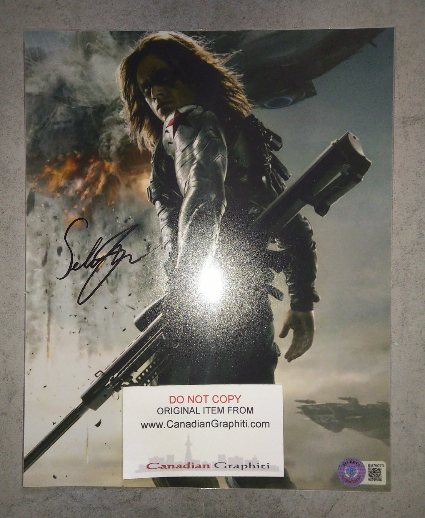 Sebastian Stan Hand Signed Autograph 8x10 Photo BAS COA