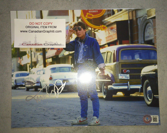 Michael J Fox Hand Signed Autograph 8x10 Photo BAS COA