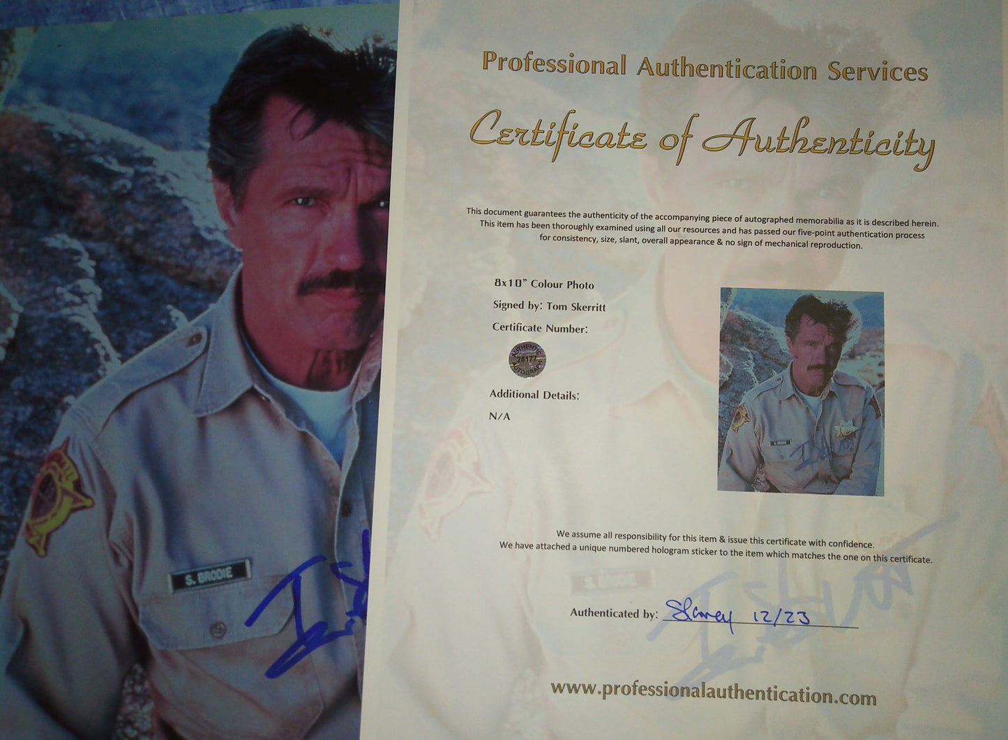 Tom Skerritt Hand Signed Autograph 8x10 Photo COA