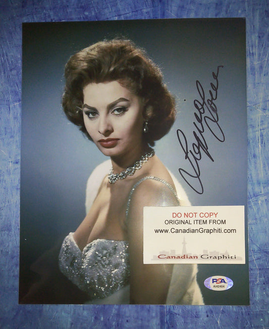 Sophia Loren Hand Signed Autograph 8x10 Photo PSA COA