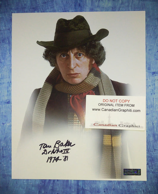 Tom Baker Hand Signed Autograph 8x10 Photo Doctor Who COA