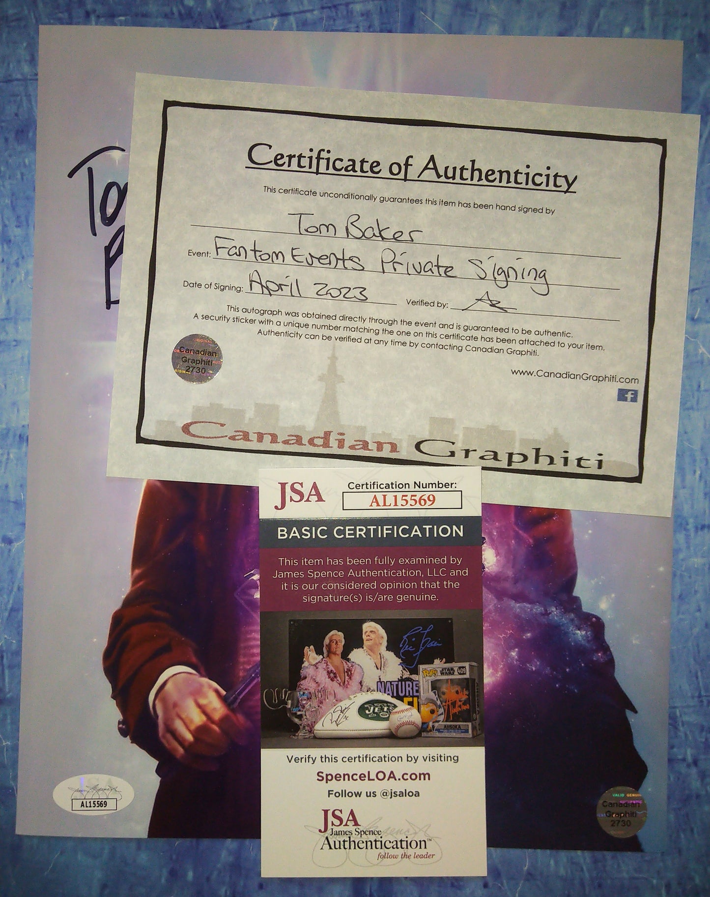 Tom Baker Hand Signed Autograph 8x10 Photo Doctor Who COA