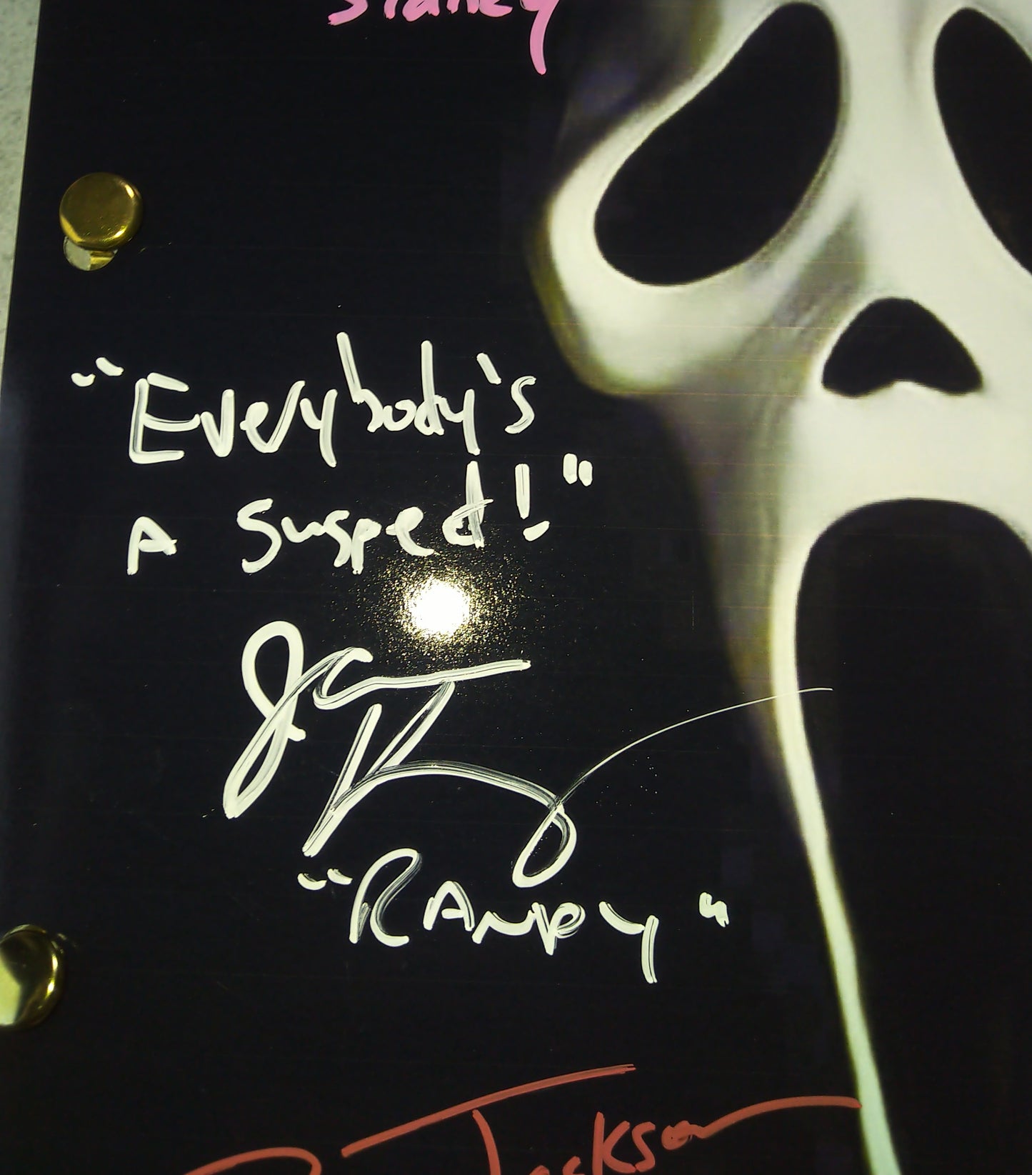 Scream 5x Cast Hand Signed Autograph Script COA