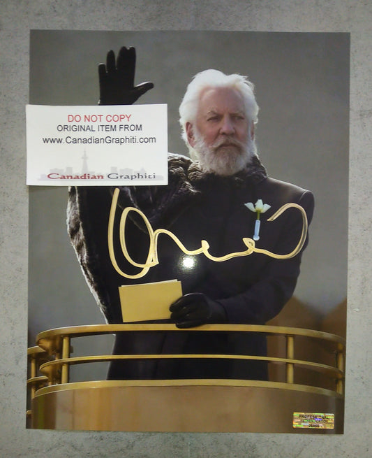 Donald Sutherland Hand Signed Autograph 8x10 Photo COA The Hunger Games